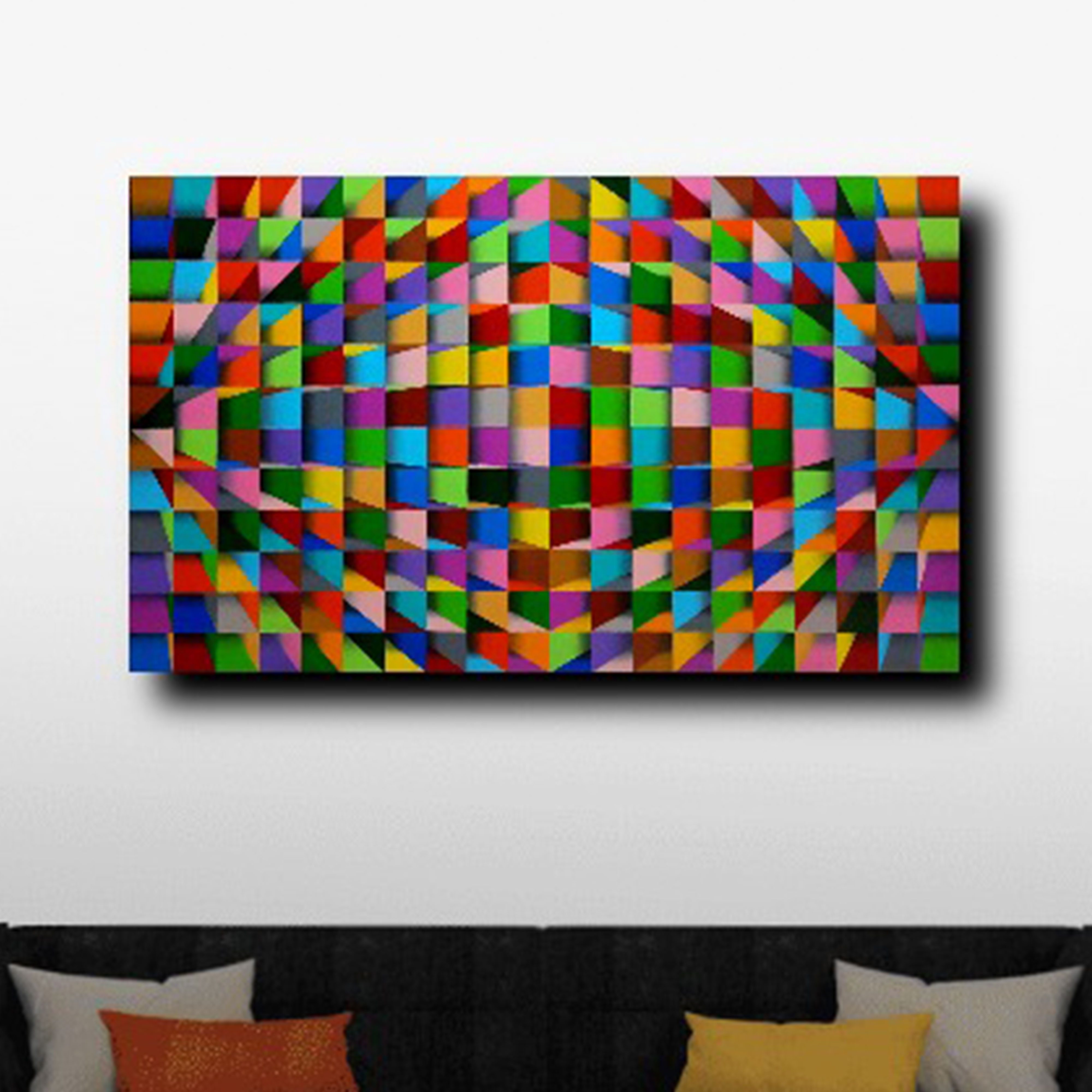 A Grand Celebration Acrylic Canvas Painting by Artist Samba Prasad 18 x 30 inch